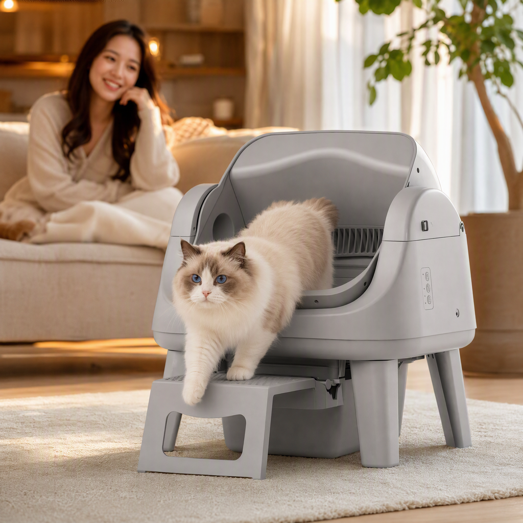 The Self-Cleaning Litter Box